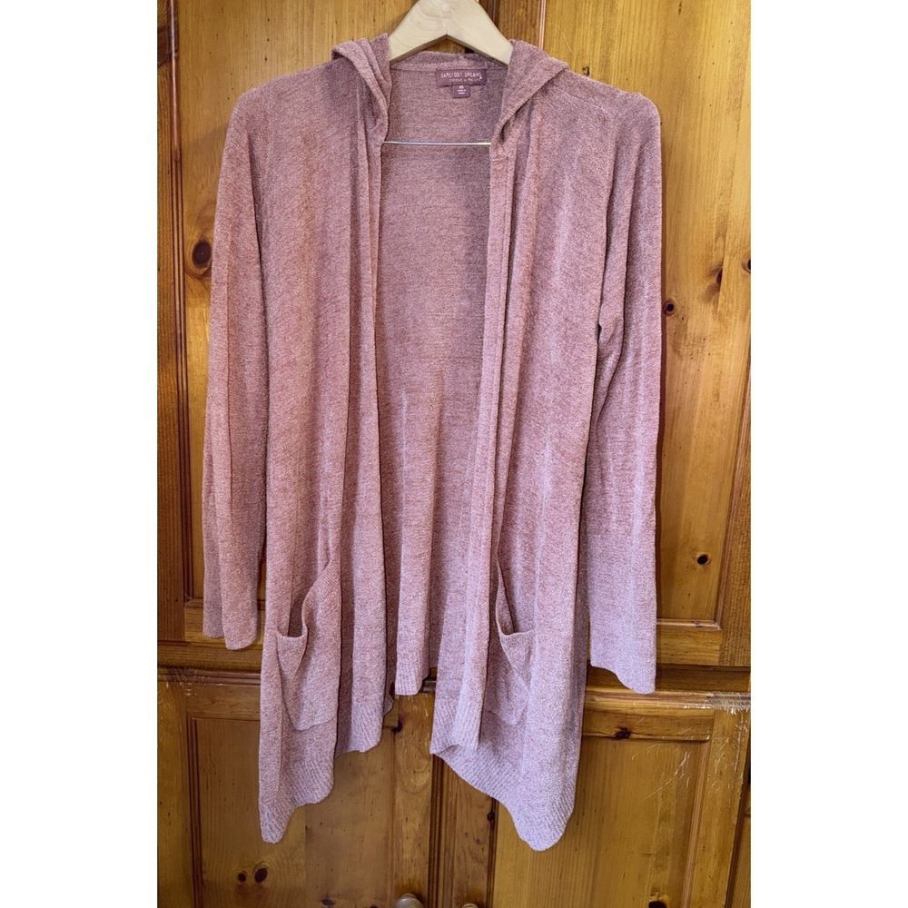 Barefoot Dreams Women's XS Cardigan Sweater CozyChic Ultra Lite Fuzzy Robe Peach
